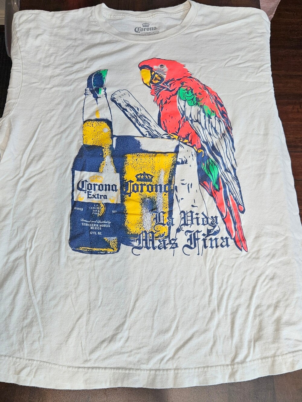 XL Corona La Vida Mas Fina Short Sleeve Cream Tshirt